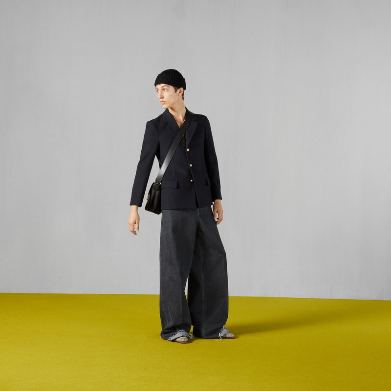GUCCI Denim pant with label outlook