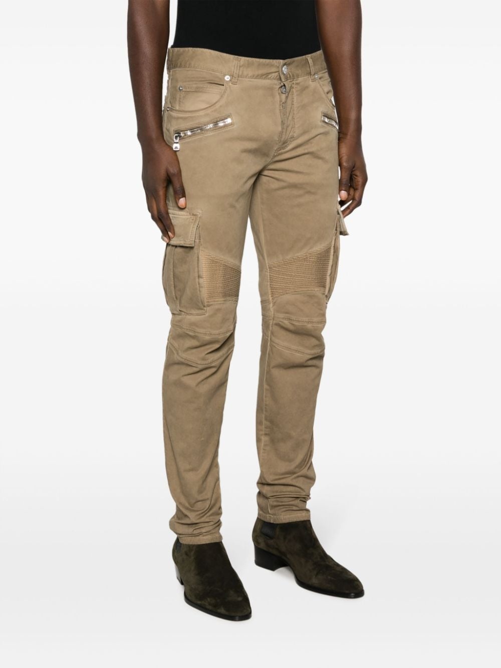 zip-detail skinny-leg trousers - 3