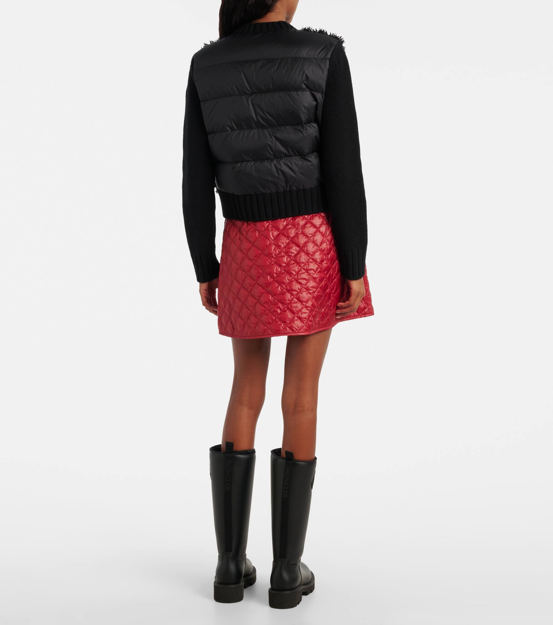 Down-paneled wool and teddy cardigan - 3