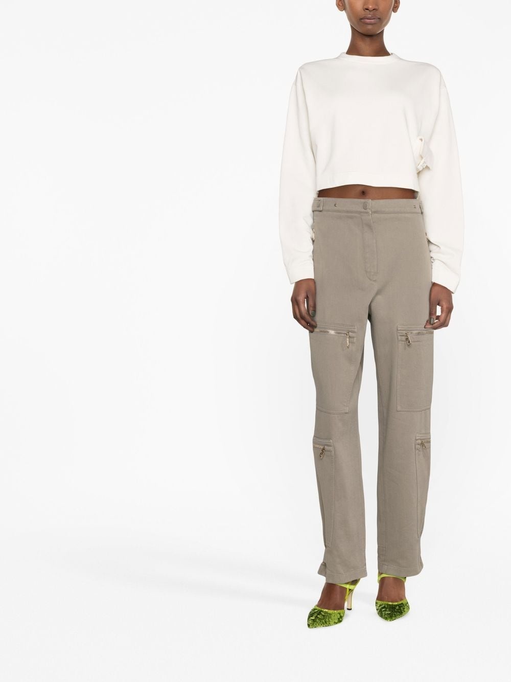 zip-detail straight-leg trousers - 2
