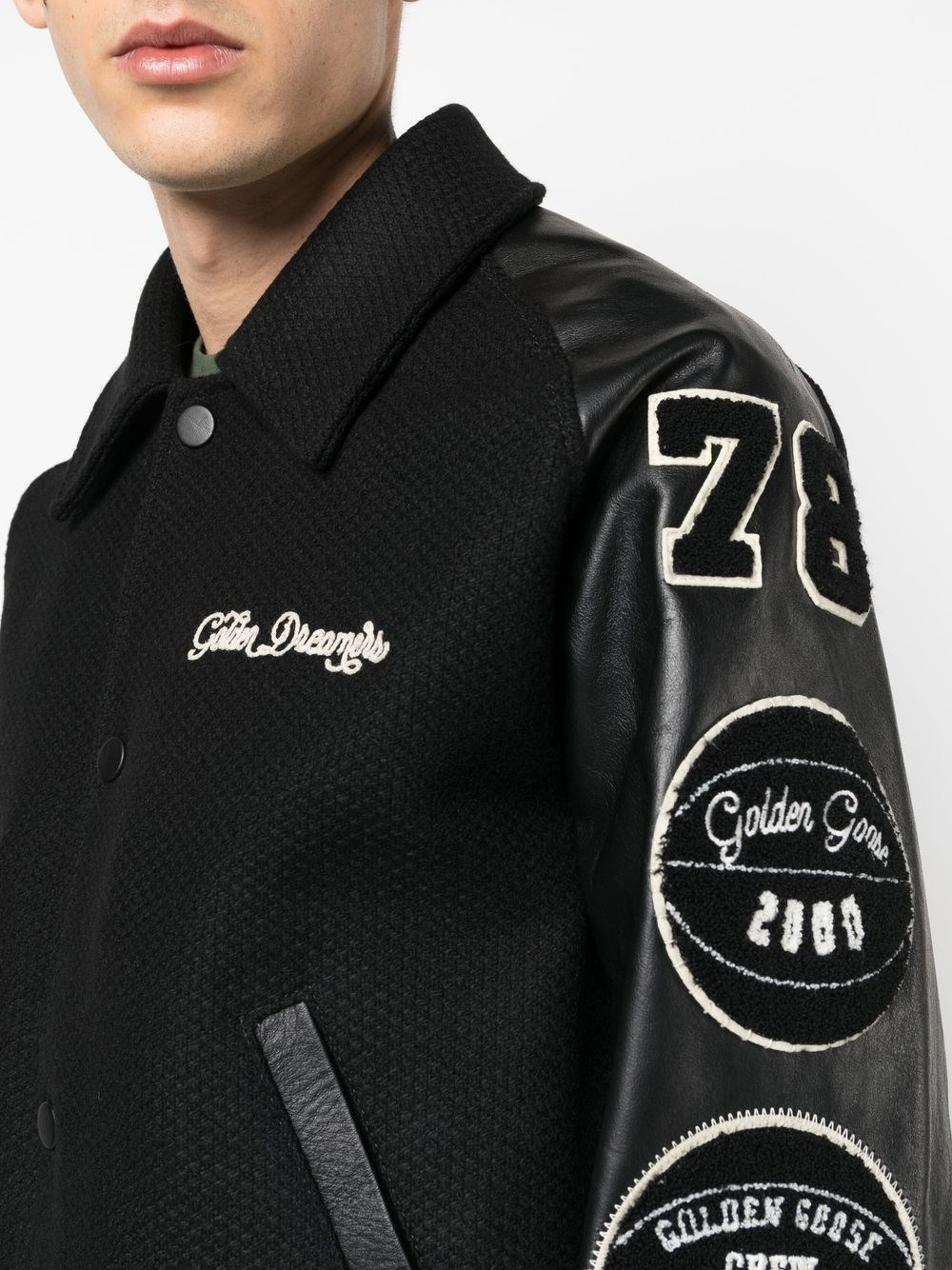 Wool and leather bomber jacket - 2