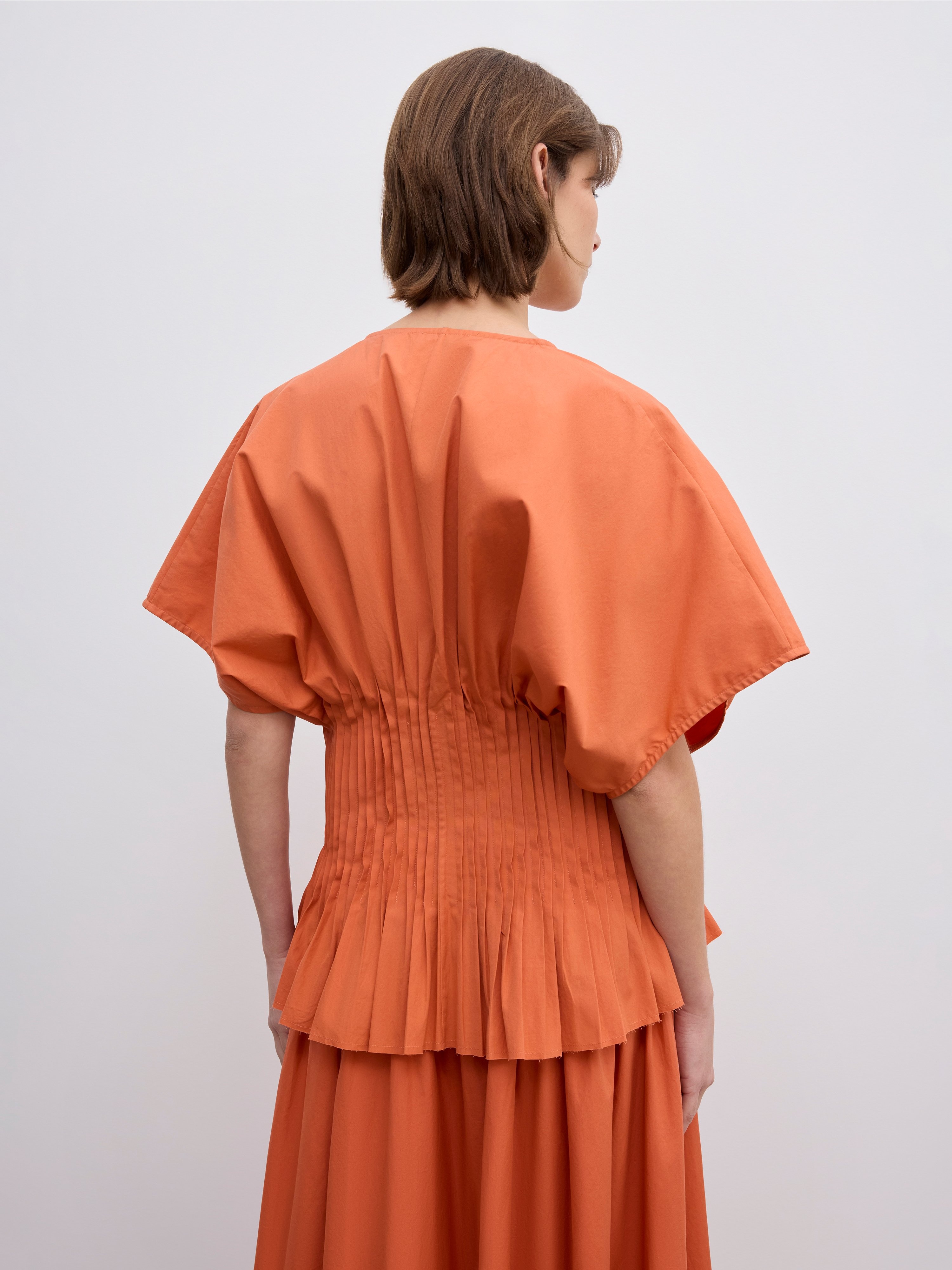 Poplin v-neck top - 4