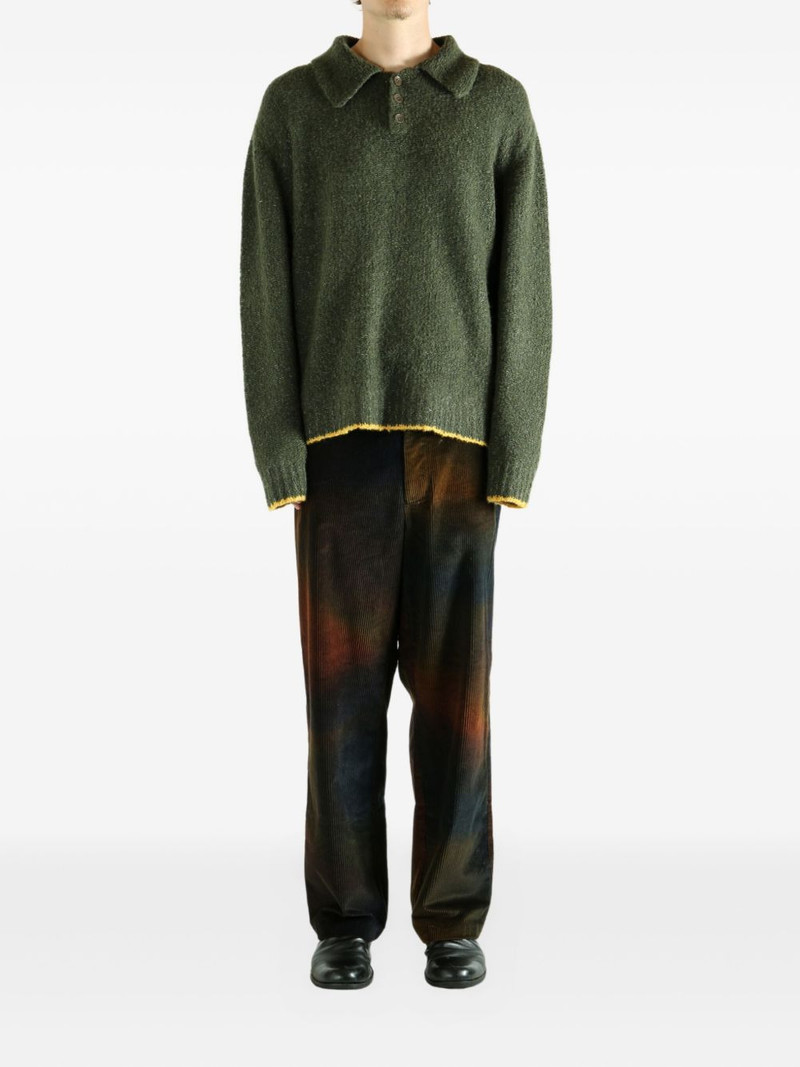 The Elder Statesman contrasting-trim polo shirt outlook