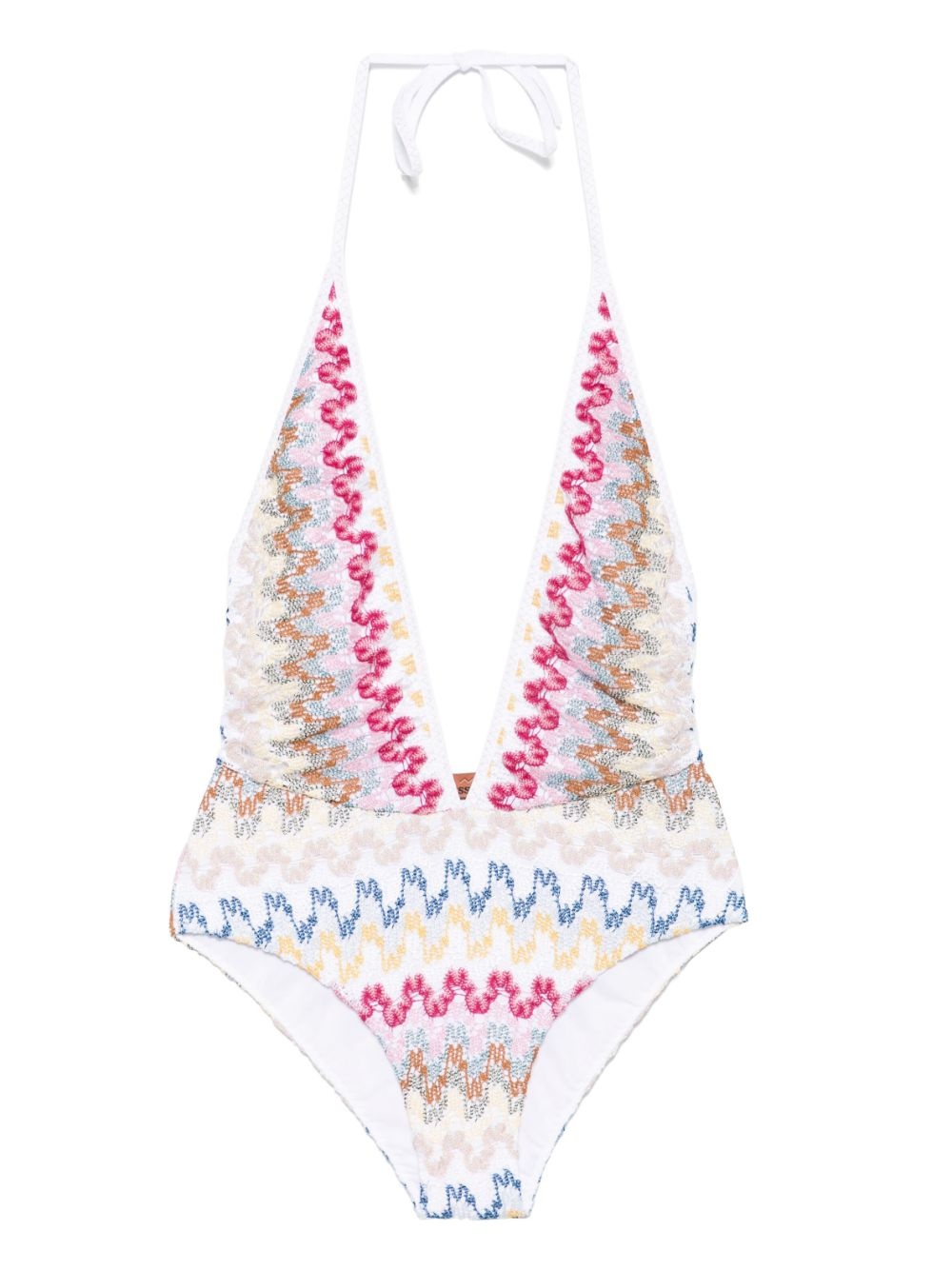 zigzag-woven swimsuit - 1