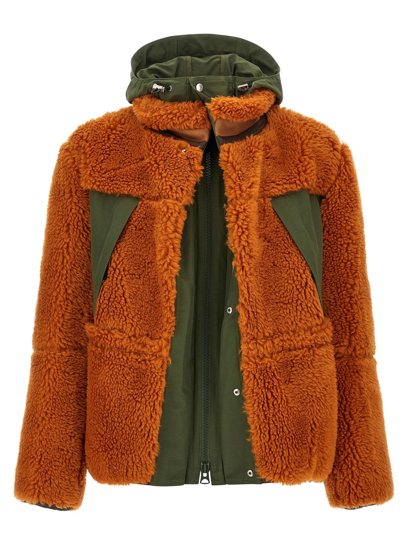 Sacai Men Faux Shearling Parka - 1