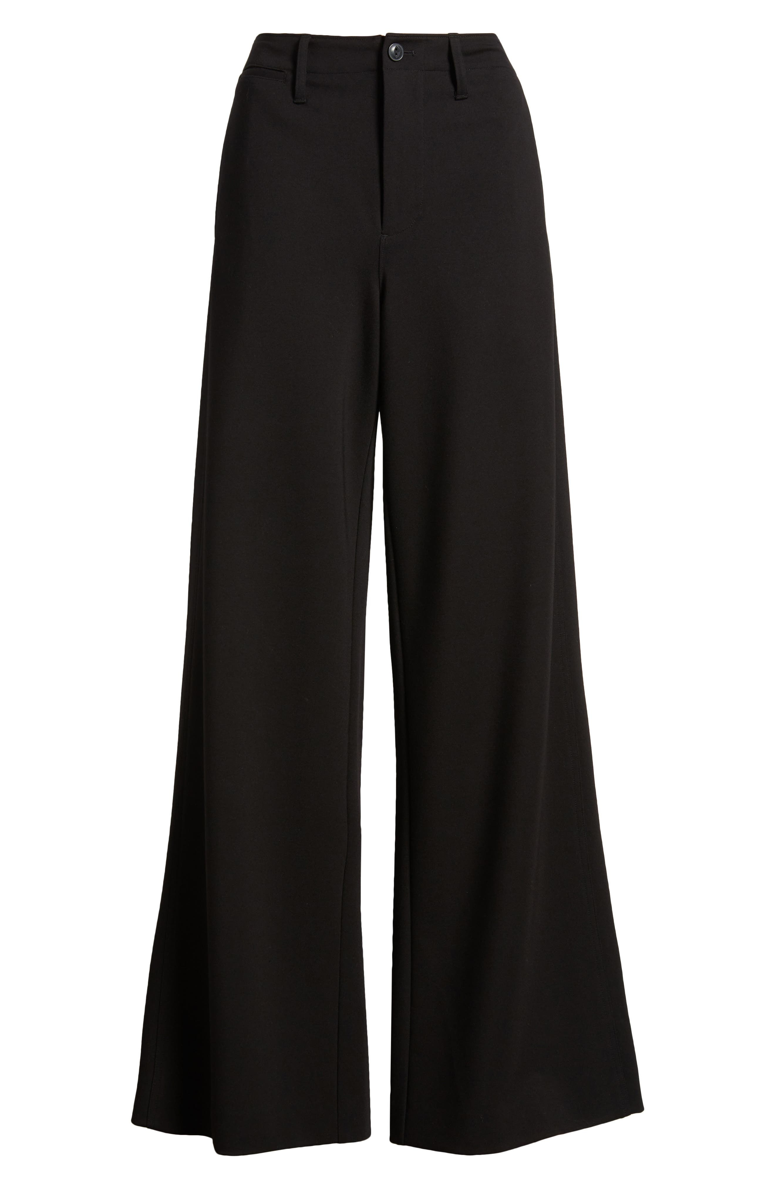 rag & bone Sofie High Waist Wide Leg Ponte Knit Pants in Black at Nordstrom - 5