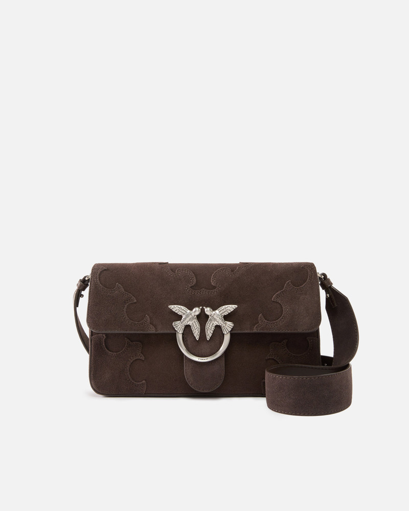 LOVE BAG ONE SLOUCHY MEDIUM SHOULDER BAG IN SUEDE WITH INLAYS 1