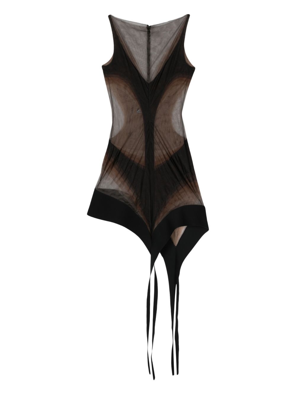 asymmetric mesh minidress - 2