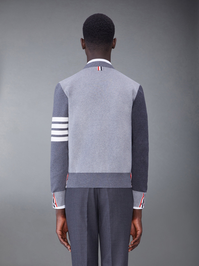 Thom Browne FUNMIX COTTON CREPE MILANO STITCH 4-BAR CARDIGAN outlook
