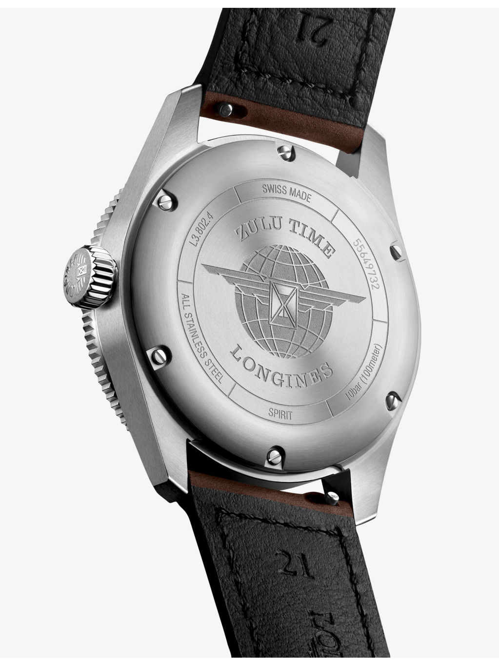 L3.802.4.53.2 Spirit Zulu Time Ceramic Bezel Stainless-Steel Automatic Watch - 5