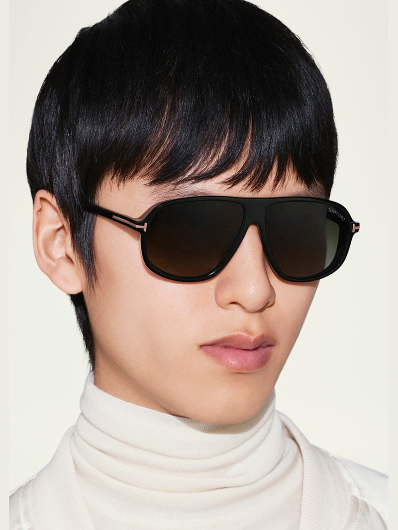TOM FORD Men's Guillaume Acetate Aviator Sunglasses outlook
