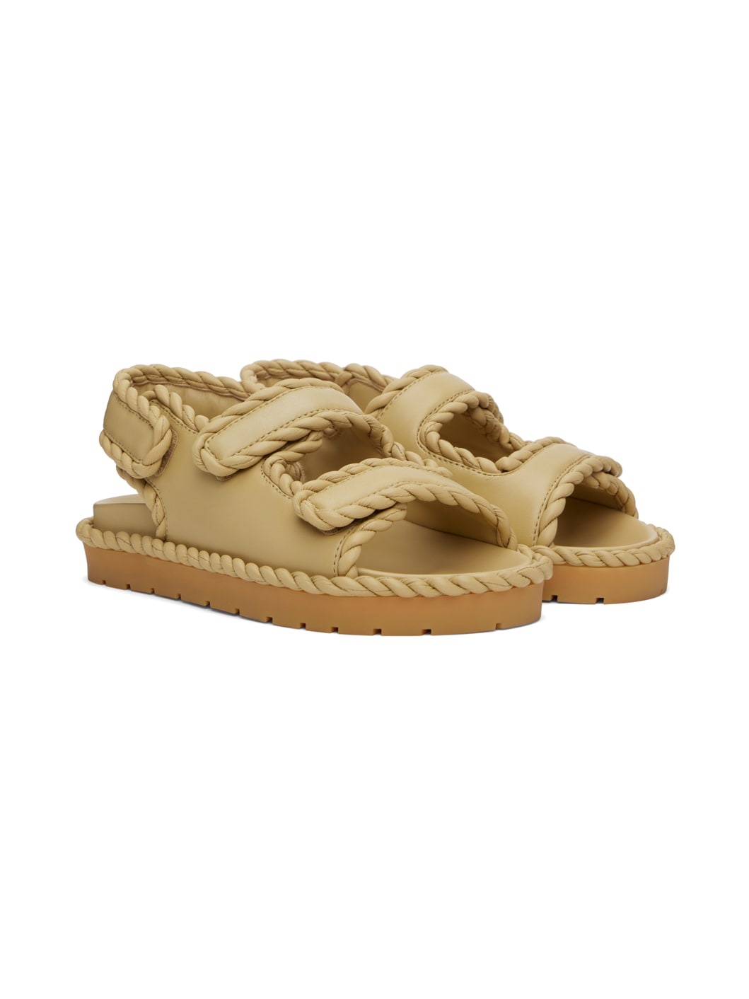 Beige Jack Flat Sandals - 4