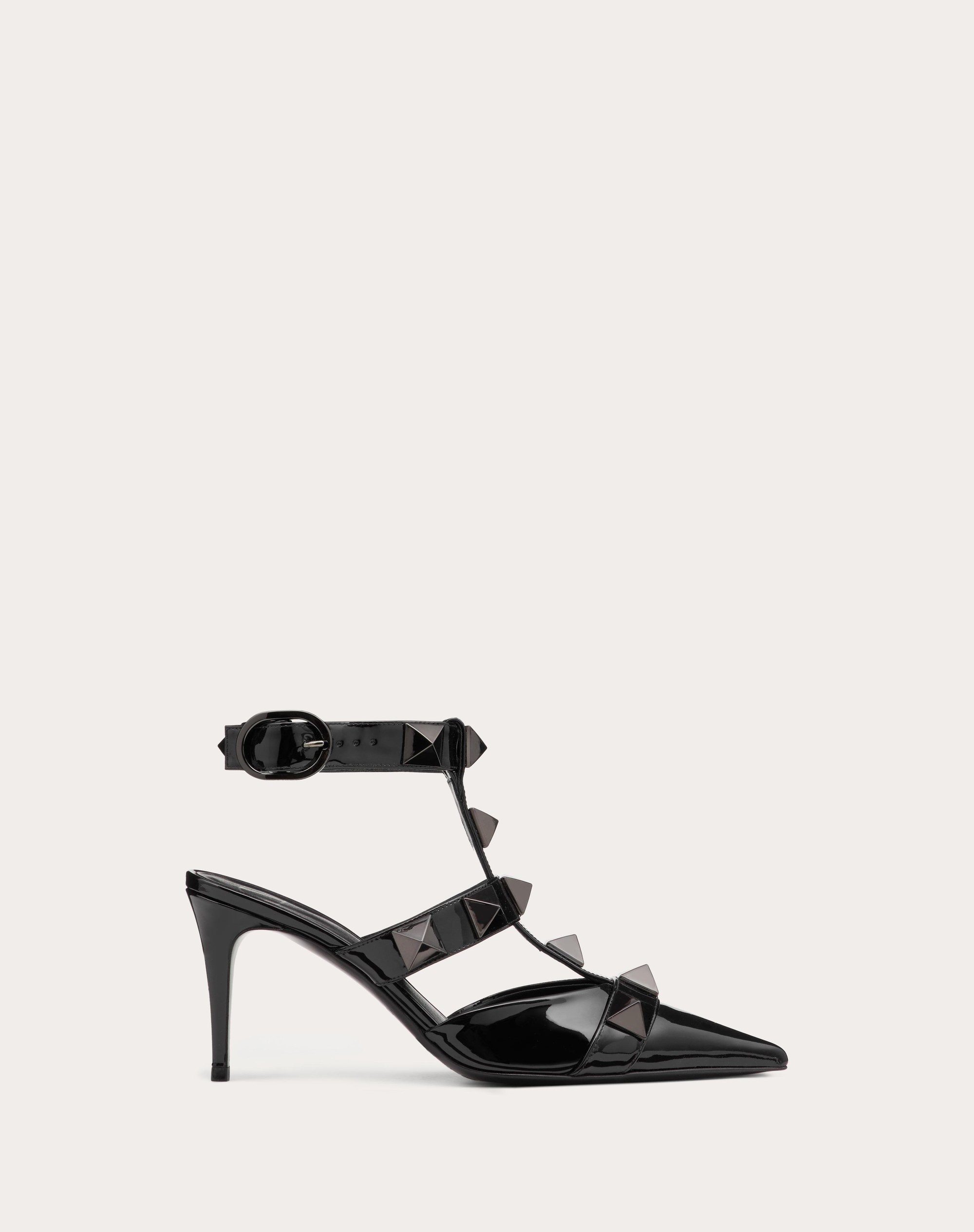 ROMAN STUD PUMP IN PATENT-LEATHER AND TONAL STUDS 80MM - 1