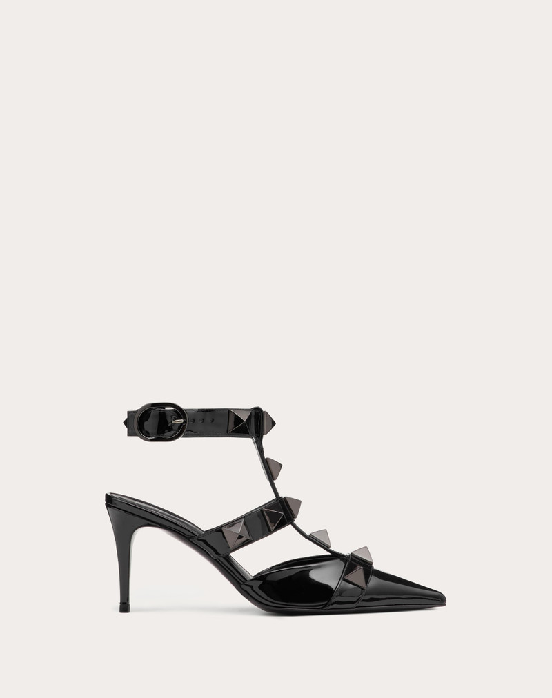 ROMAN STUD PUMP IN PATENT-LEATHER AND TONAL STUDS 80MM 1