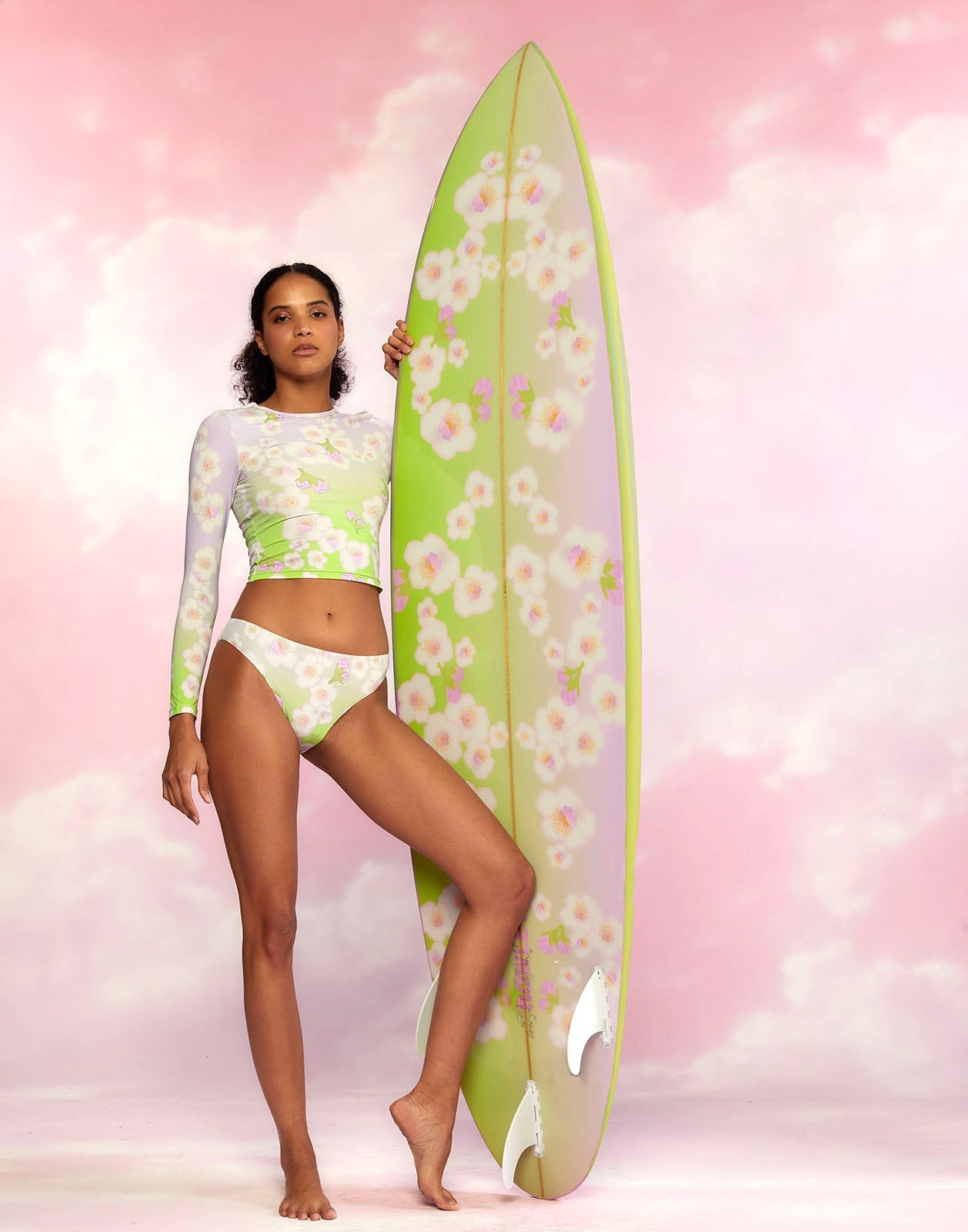 Custom 7' Surfboard - Cheery Blossom - 2
