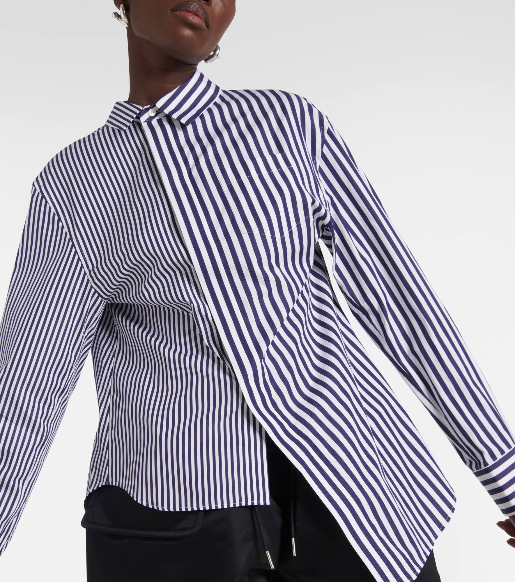 Striped cotton poplin shirt - 4