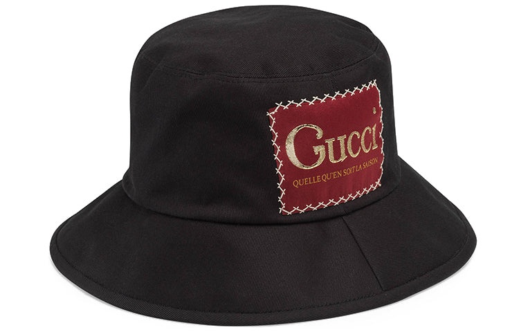 Gucci Cotton Bucket Hat With Gucci Label 'Black' 627174-4HK02-1000 - 2