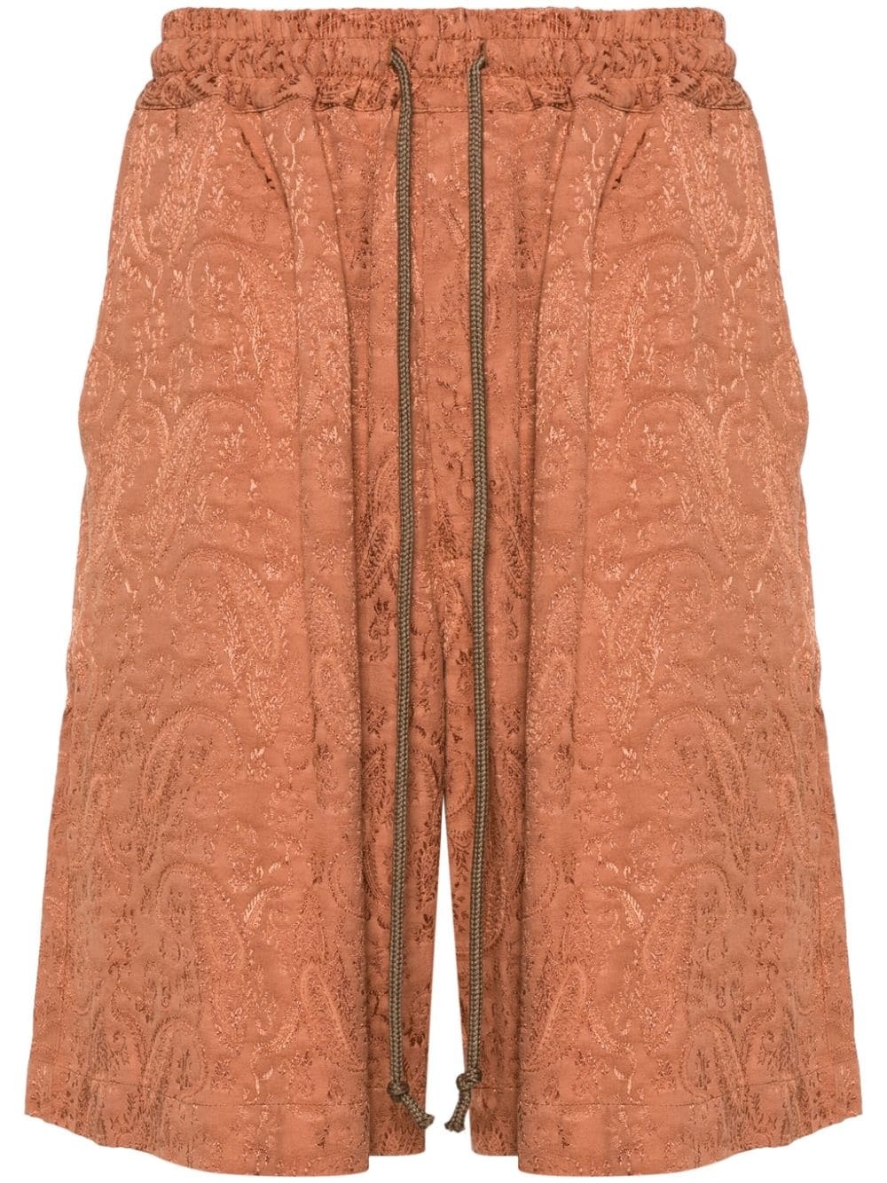 paisley-jacquard elasticated-waist shorts - 1