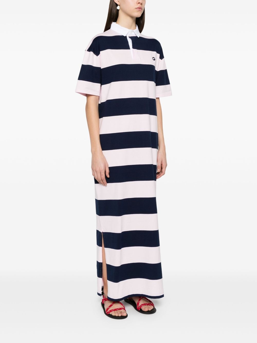striped polo maxi dress - 3