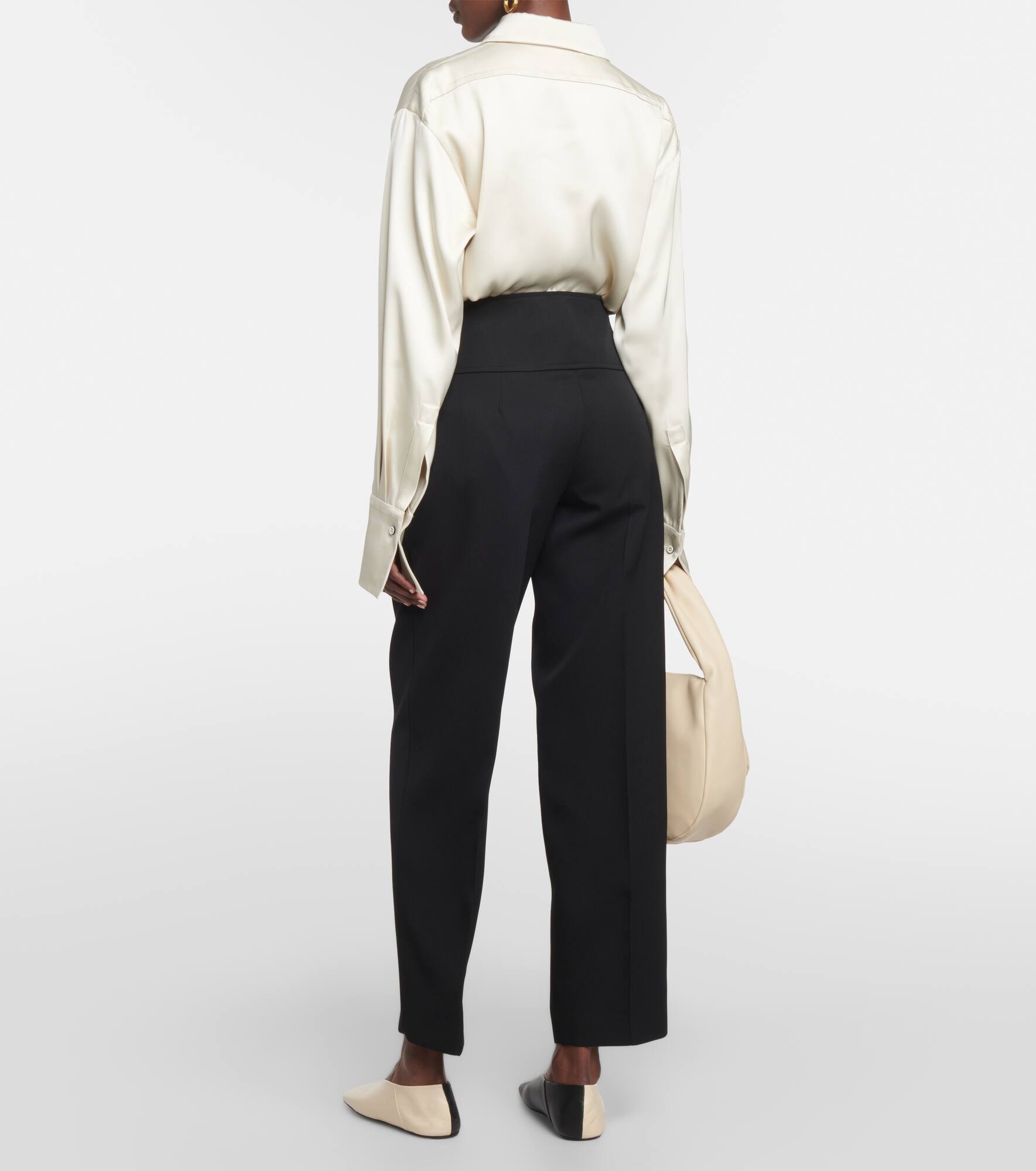 High-rise wool wide-leg pants - 3