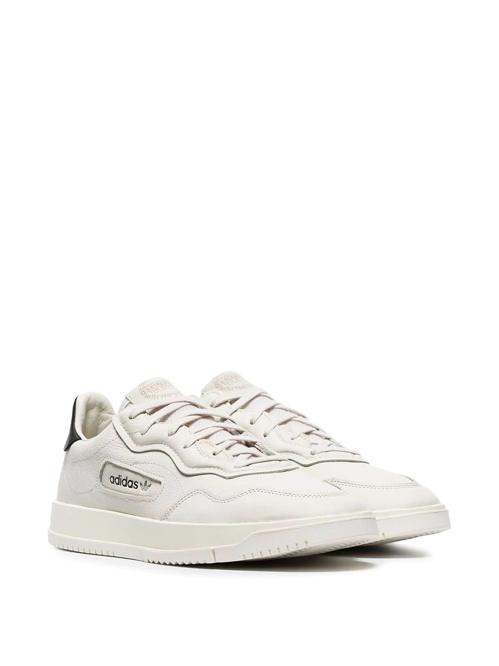 white SC leather low-top sneakers - 3