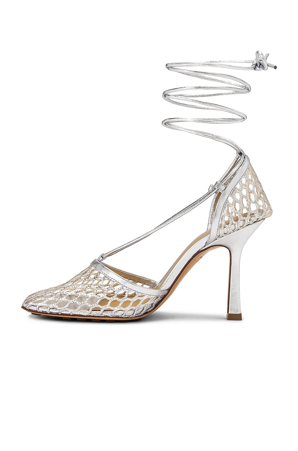Stretch Metallic Leather Sandals - 5