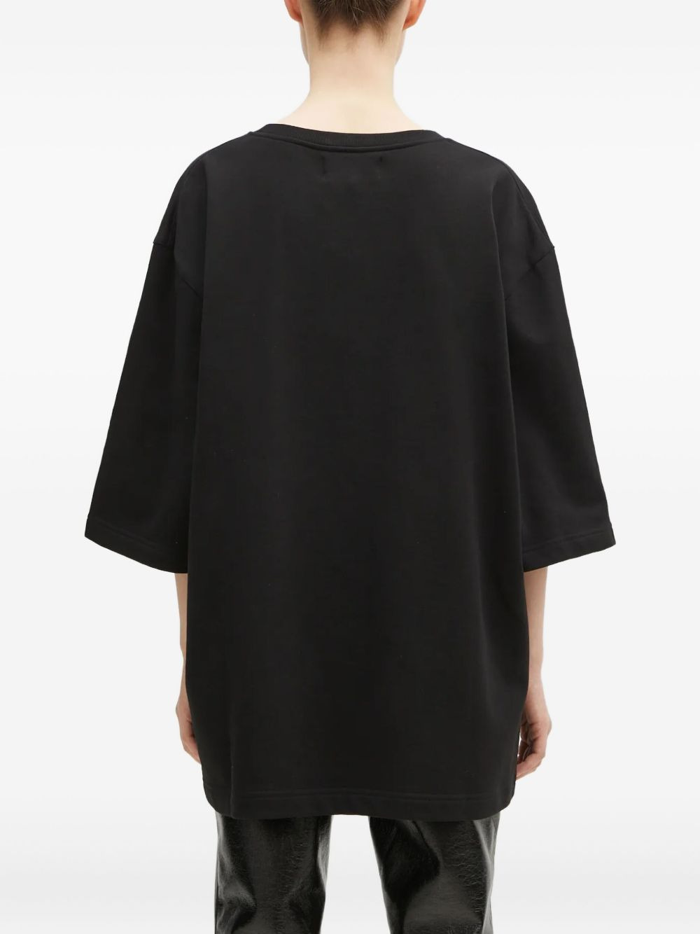 logo-embroidered three-quarter sleeve T-shirt - 4