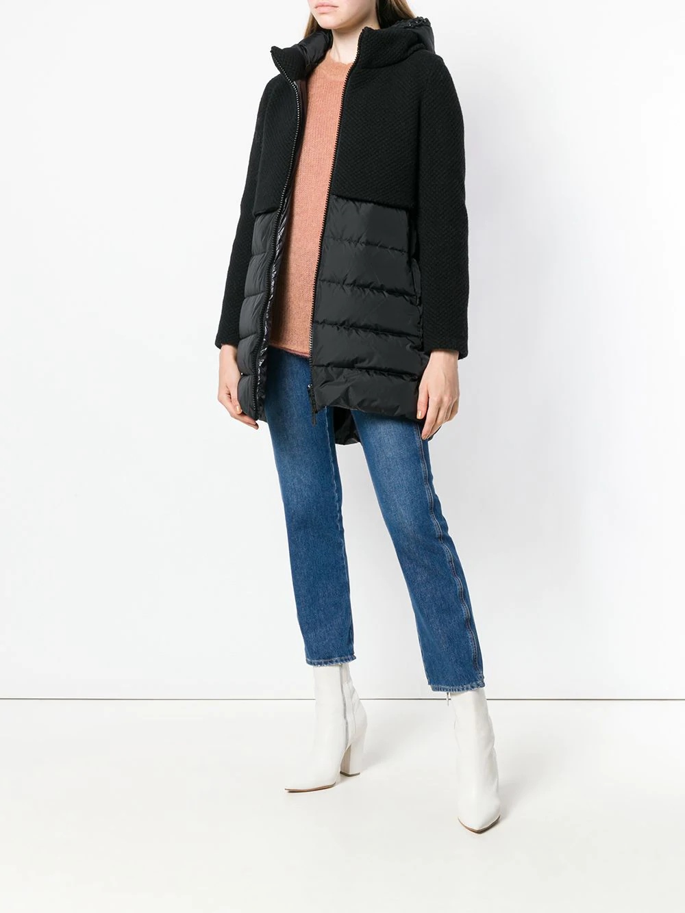 contrast panel puffer jacket - 2