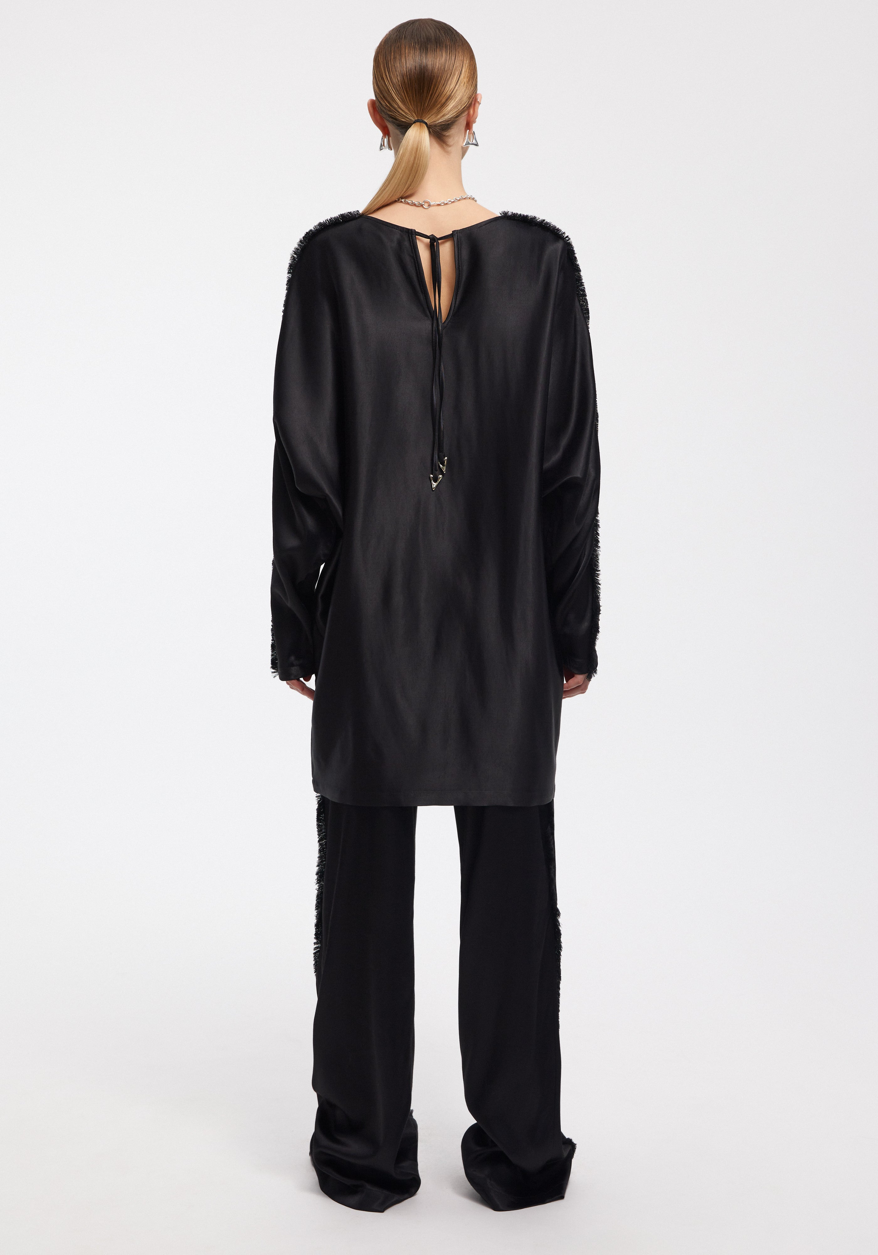 DITTI
Satin long-sleeved dress with frayed seam - 6