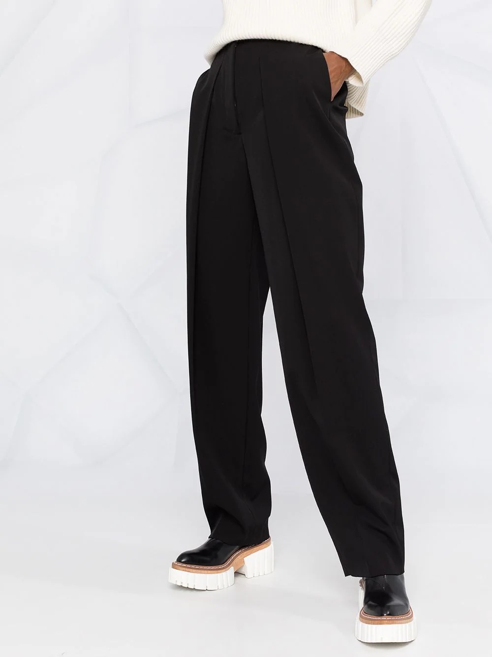 high-waisted straight-leg trousers - 3