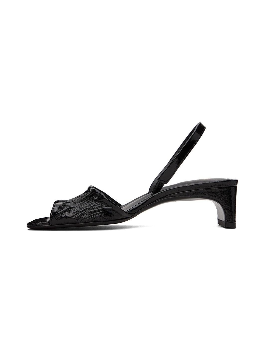Black 'The Gathered Scoop' Heeled Sandals - 3