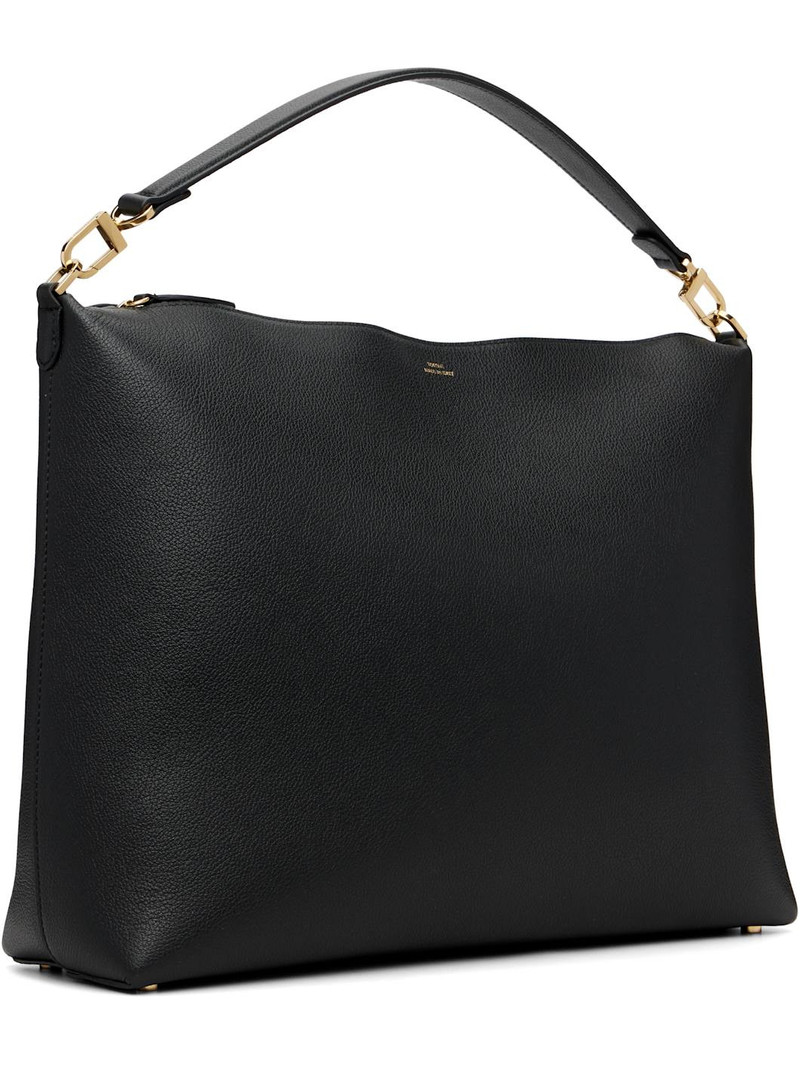 TOTEME Black Medium Bevel Grained-Leather Bag outlook