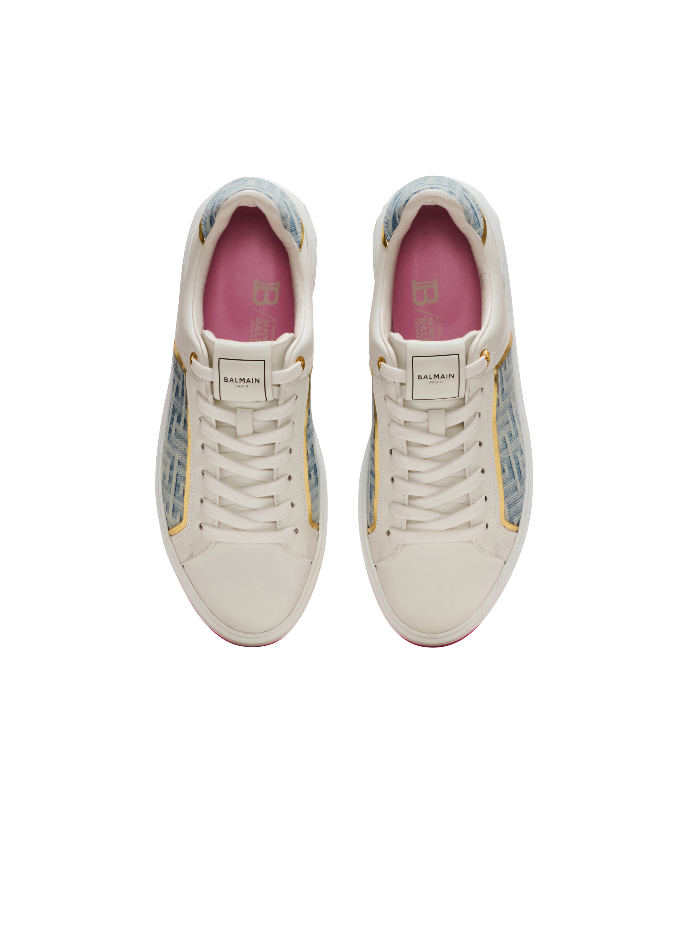 B-Court sneakers in leather and denim - 3