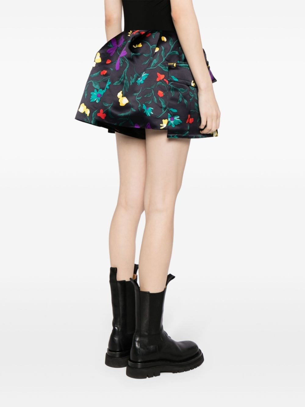 floral-print flared shorts - 4
