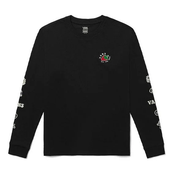 (WMNS) Vans Strawberry Printing Round Neck Pullover Long Sleeves Black VN0A5F6ABLK - 1