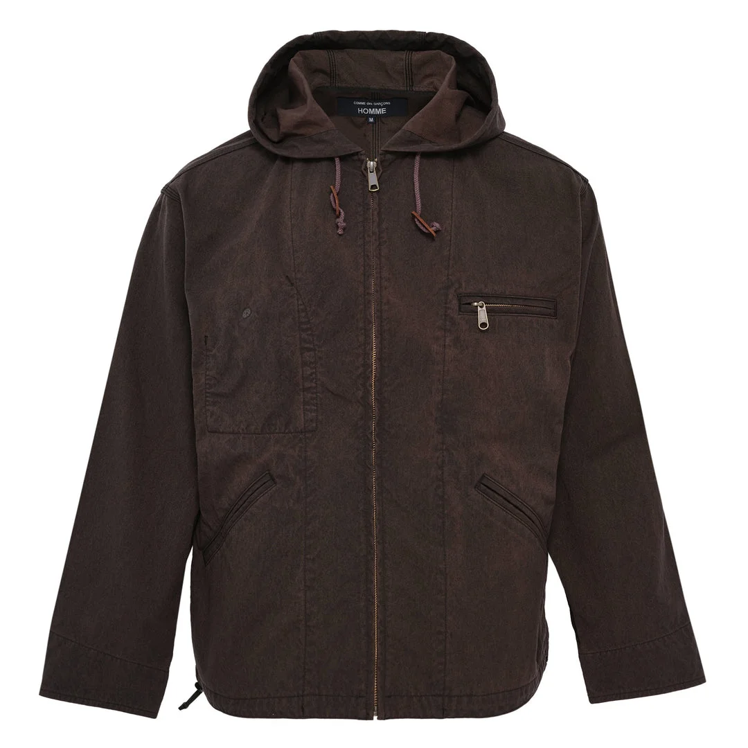 Nylon Zip-Up Drawstring Hood - 1