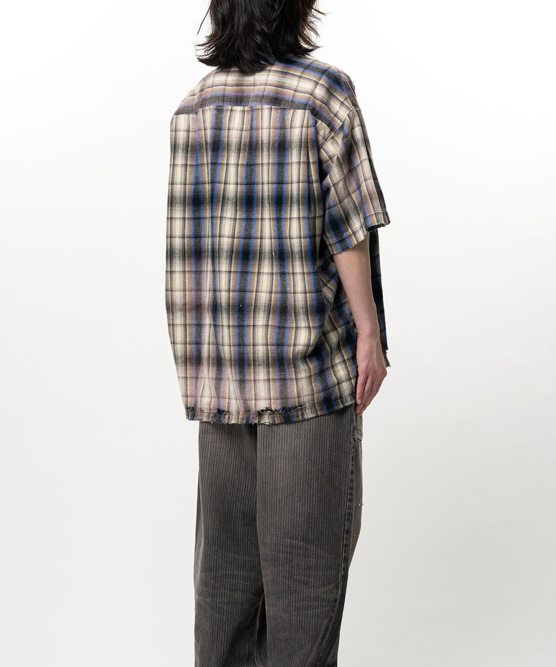 Embellished Sticker Short Sleeve Check Shirt 10