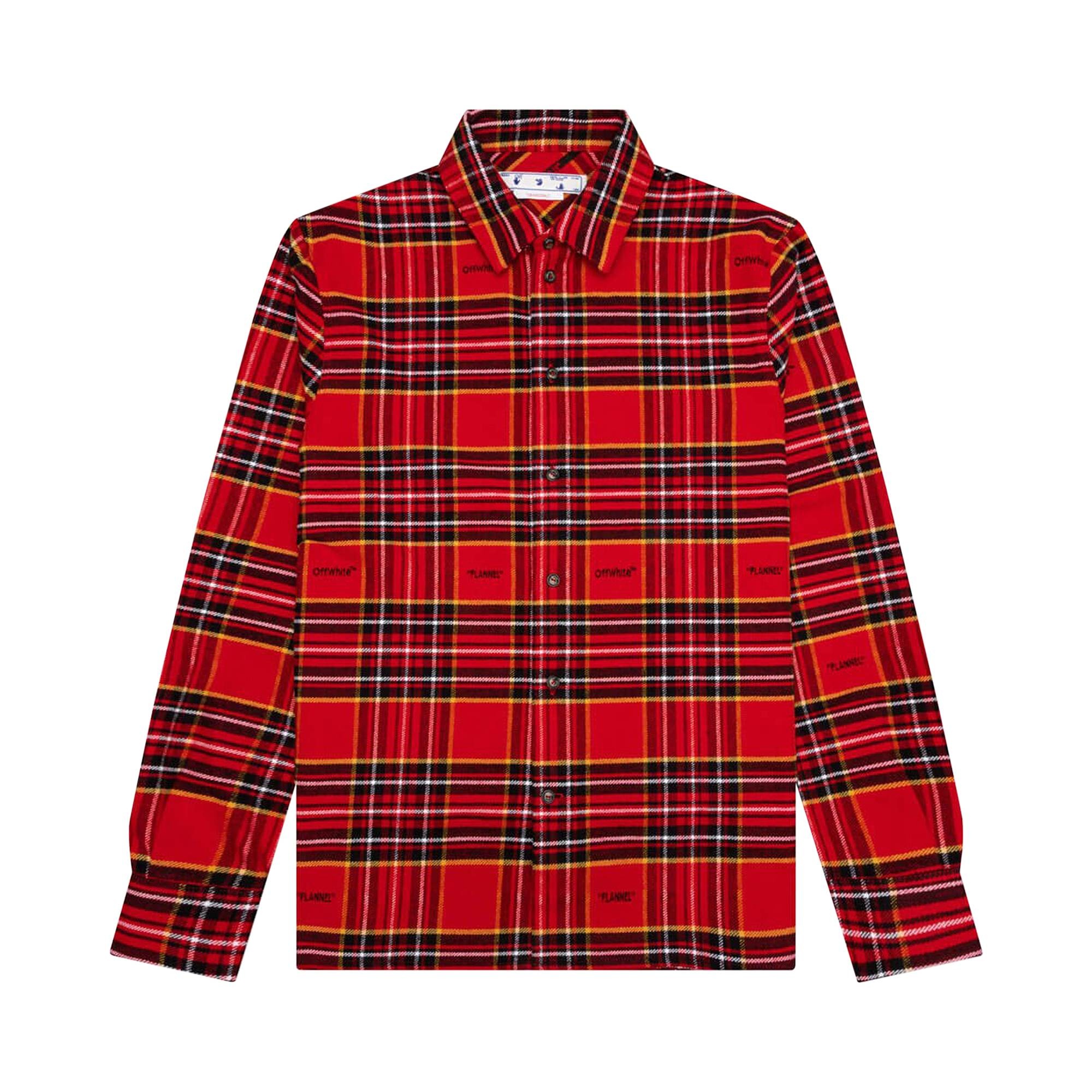 Off-White Flannel Skate Shirt 'Red/Black' - 1