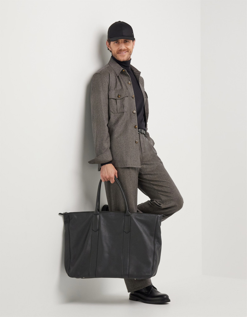 Canali BROWN SIX-BUTTON SHIRT JACKET IN PURE WOOL IMPECCABILE outlook