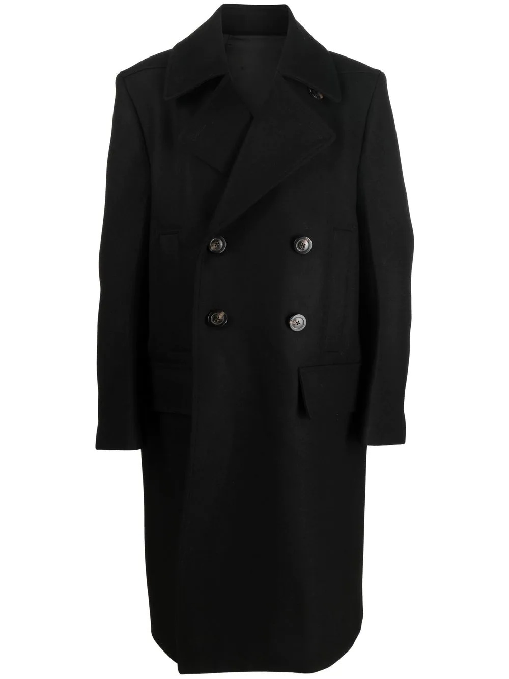 double-breasted wide-lapel coat - 1