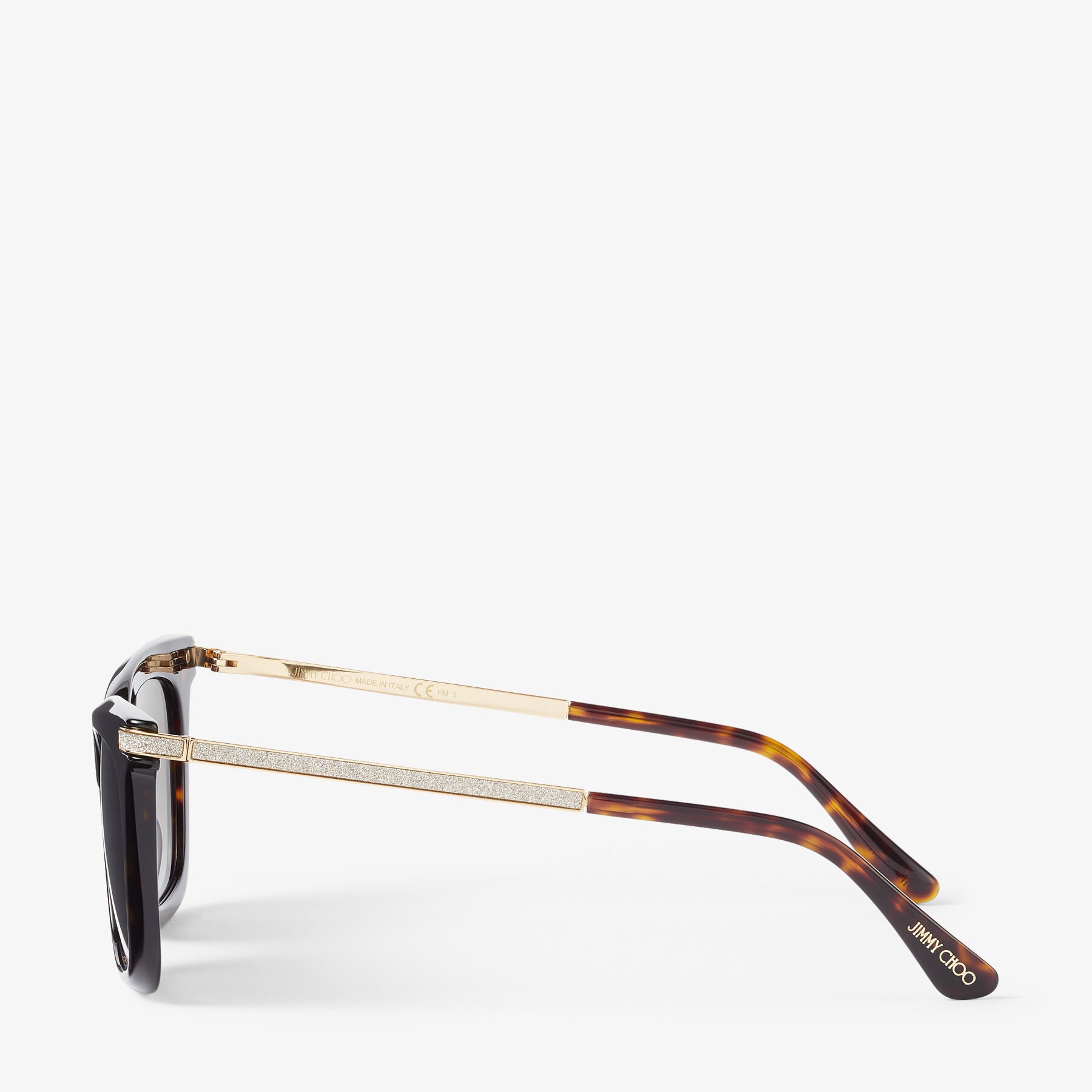 Olye/s 52
Brown Havana Square-Frame Sunglasses with Glitter - 2