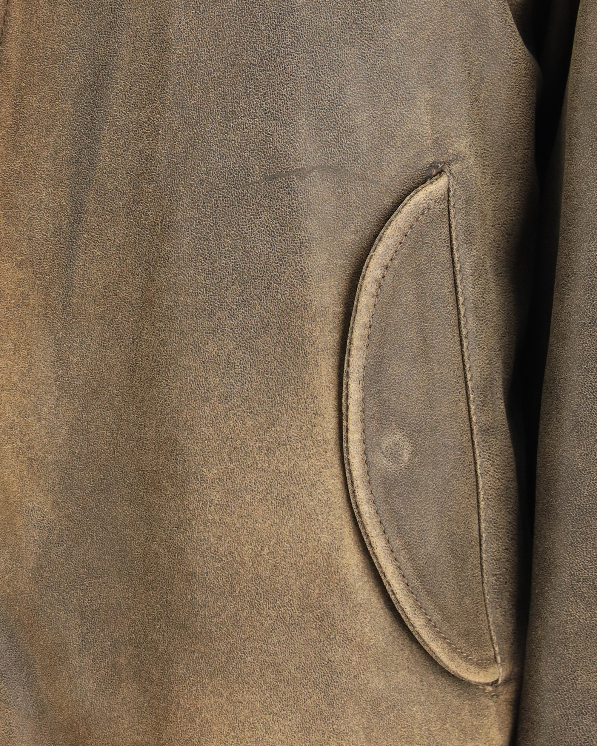 Brown Leather Jacket with zip closure - 3