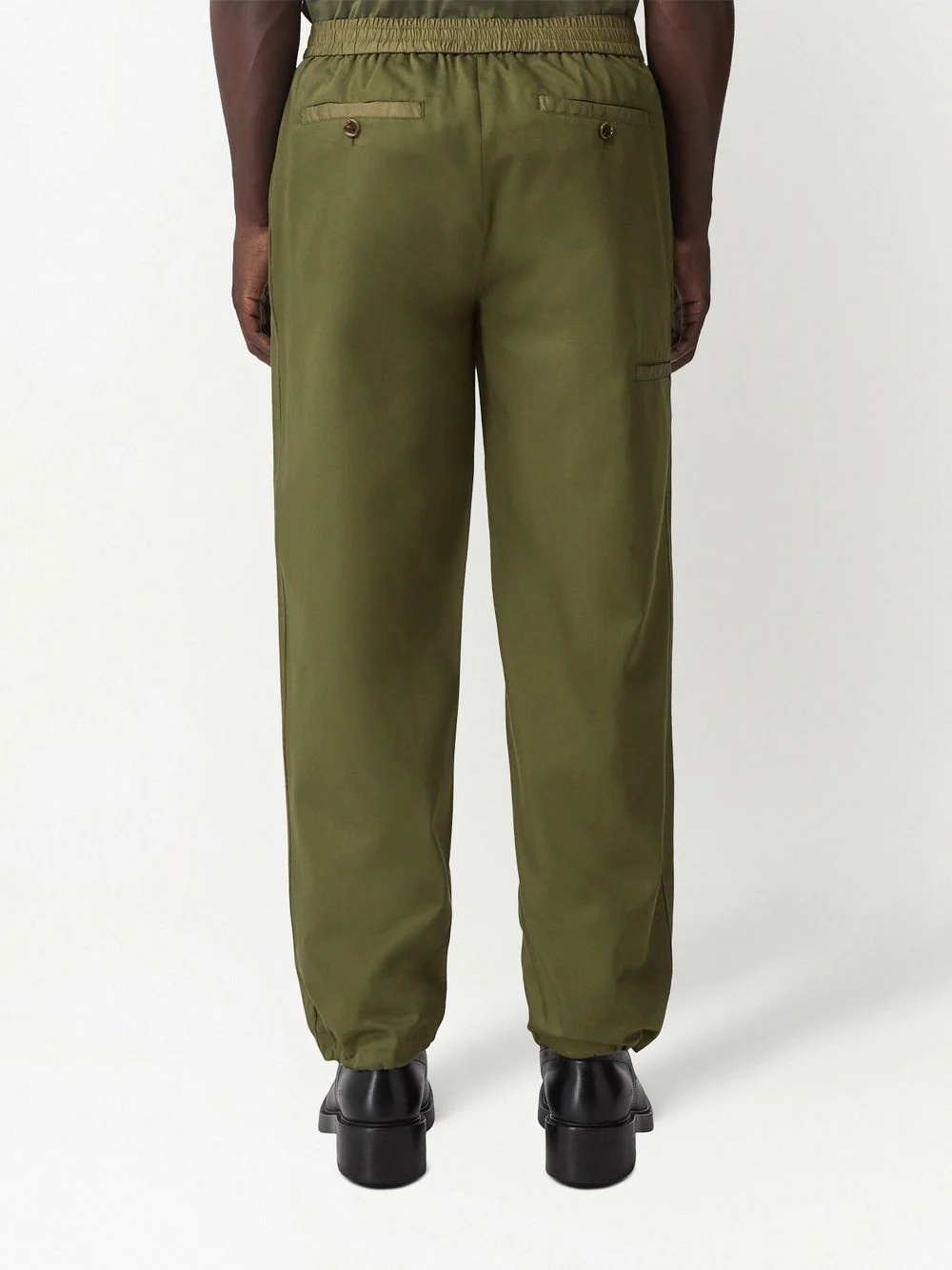 contrast-trim twill trousers - 4