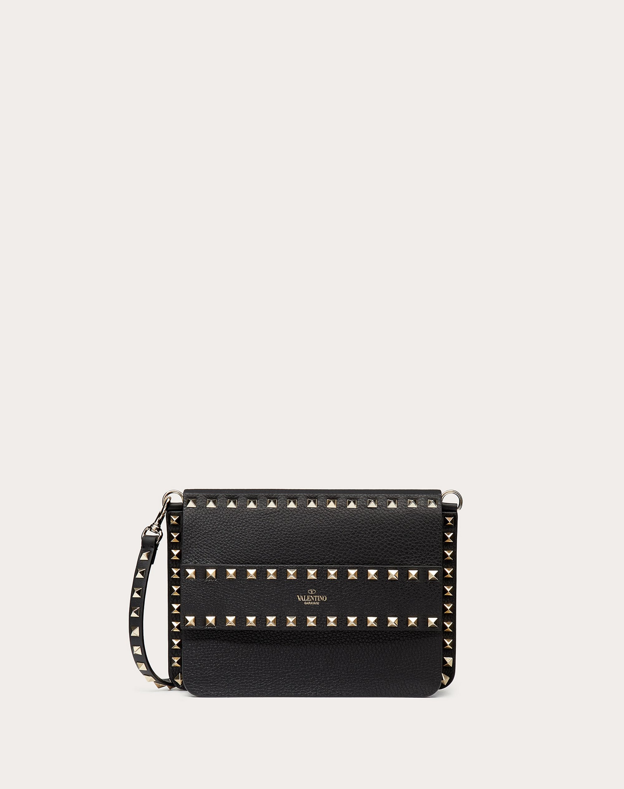 Small Rockstud Grainy Leather Crossbody Bag - 1