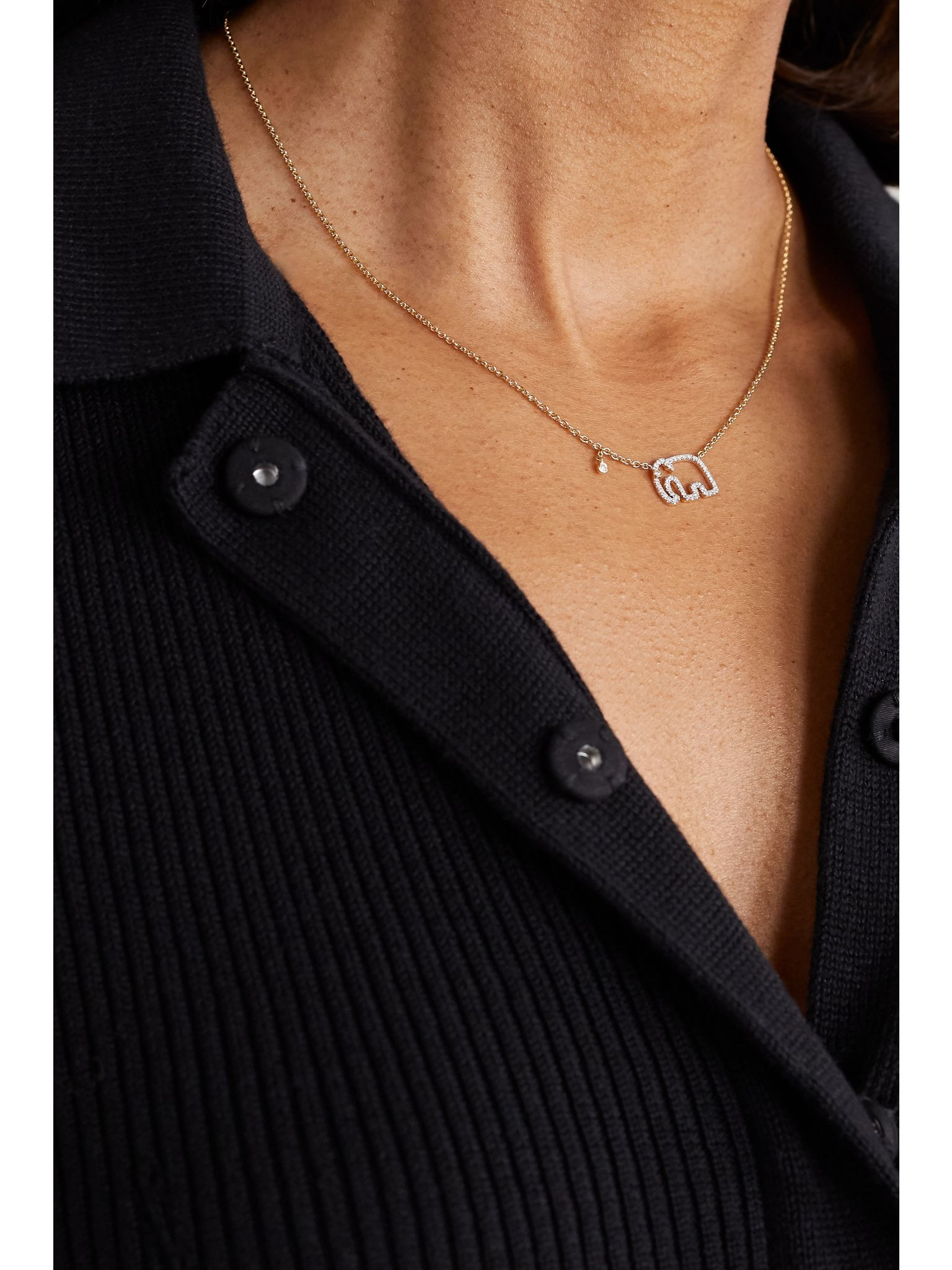 18-karat gold diamond necklace Gold - 5