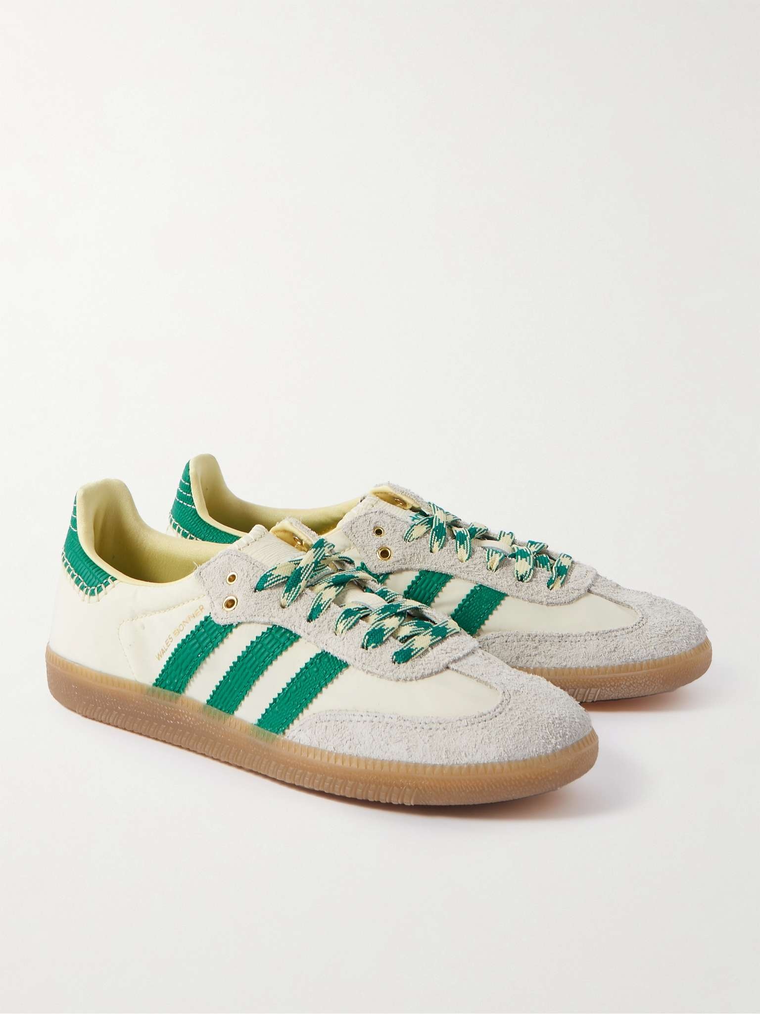 + Wales Bonner Samba Shell, Suede and Lizard-Effect Leather Sneakers - 4