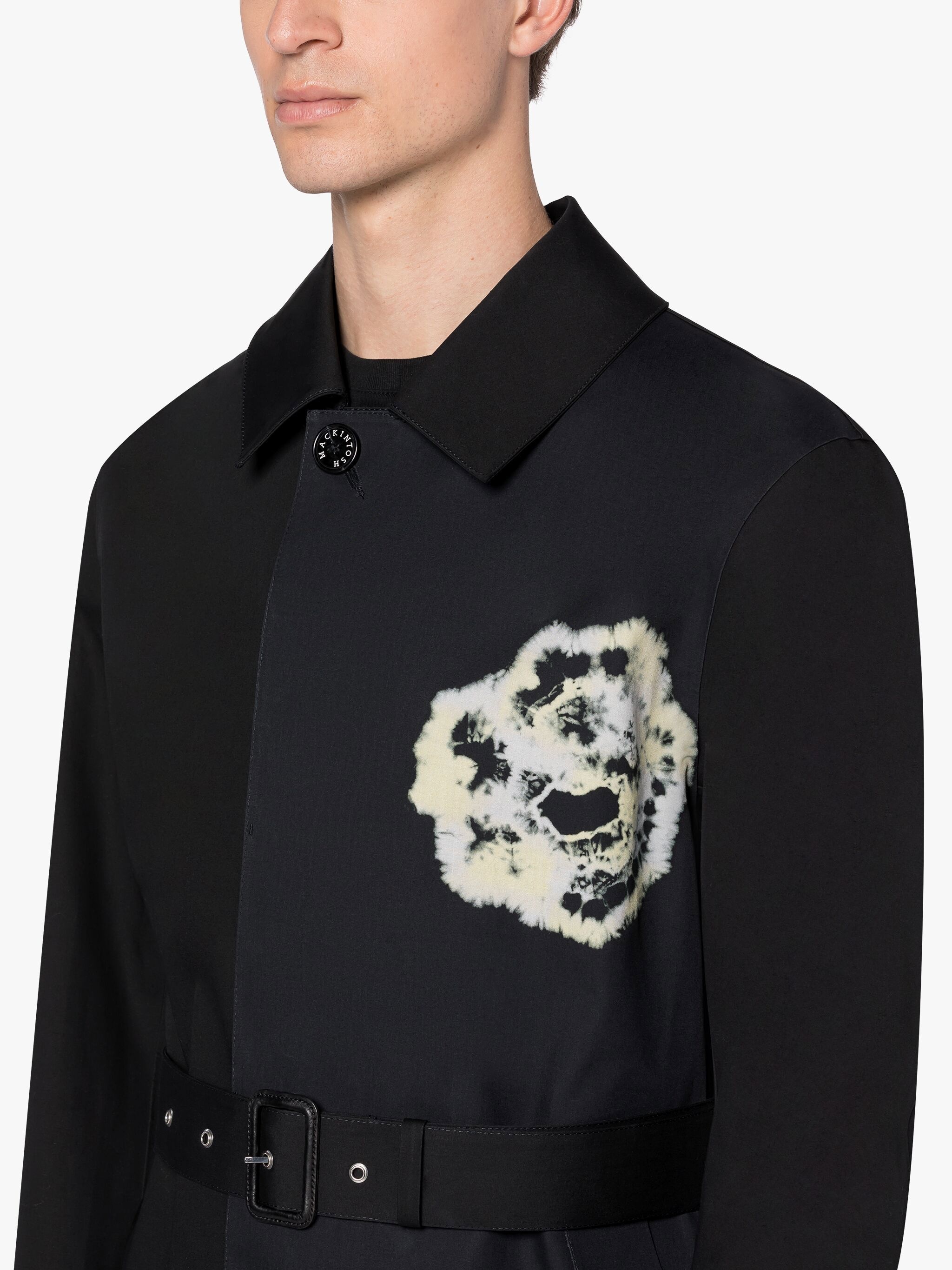 JOHN ELLIOTT BLACK SHIBORI DYE BONDED COTTON COAT - 5