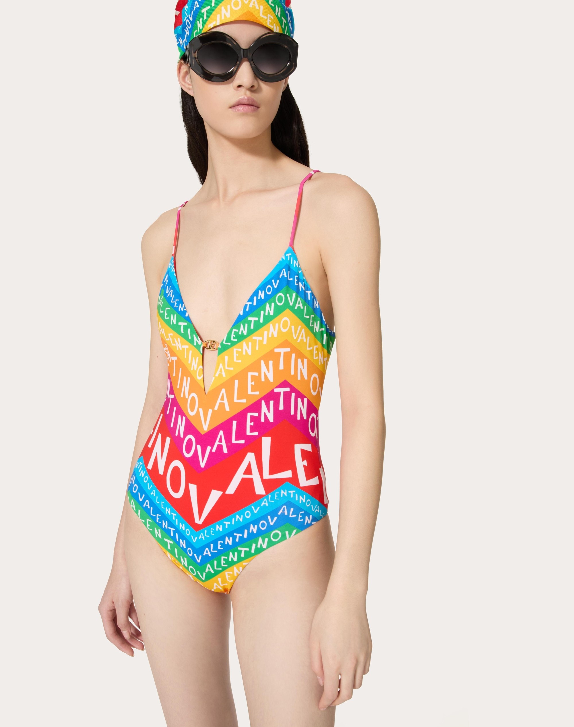 VALENTINO CHEVRON LYCRA 24 ONE-PIECE SWIMSUIT - 5