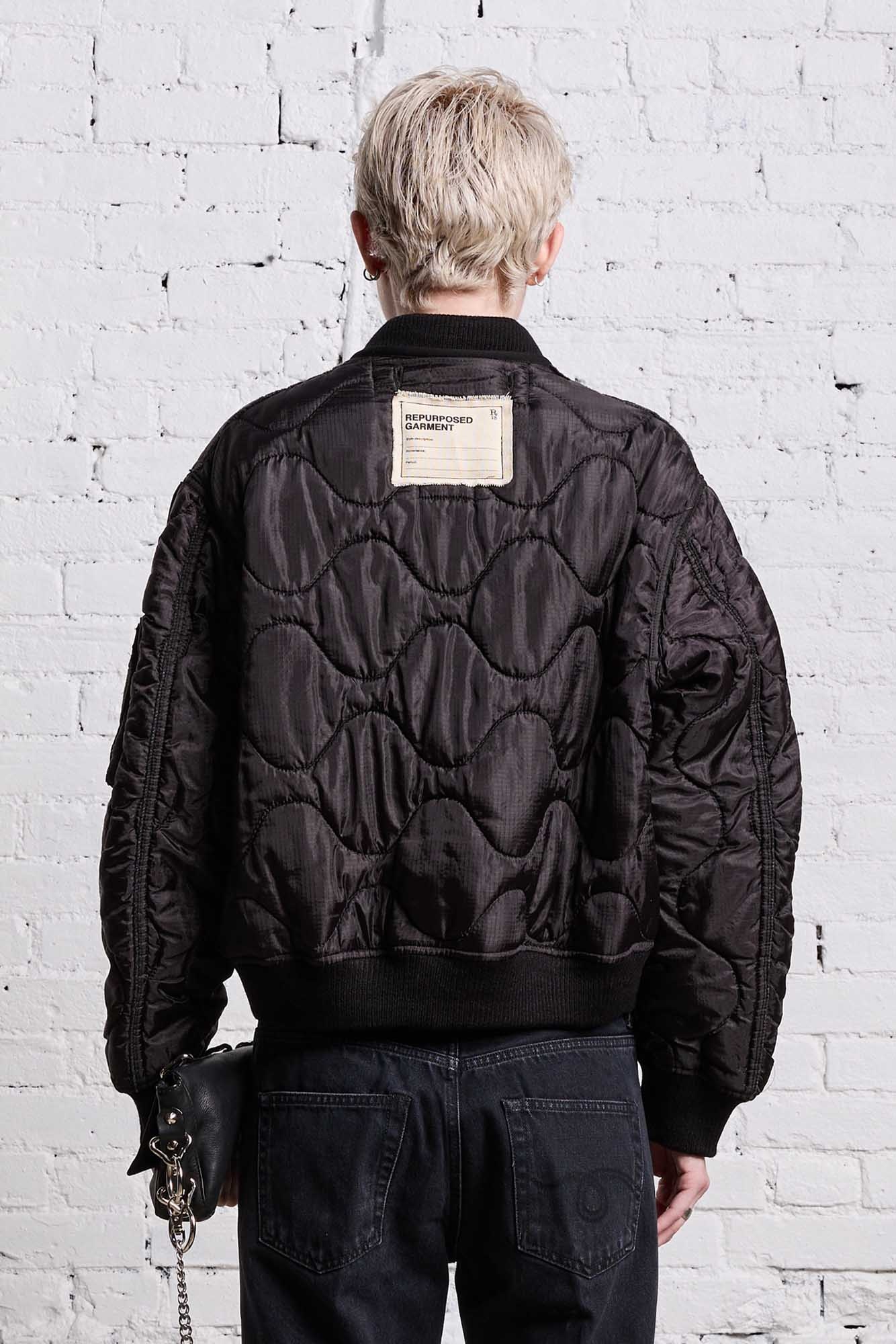 REFURBISHED LINER BOMBER - BLACK OVERDYE - 7