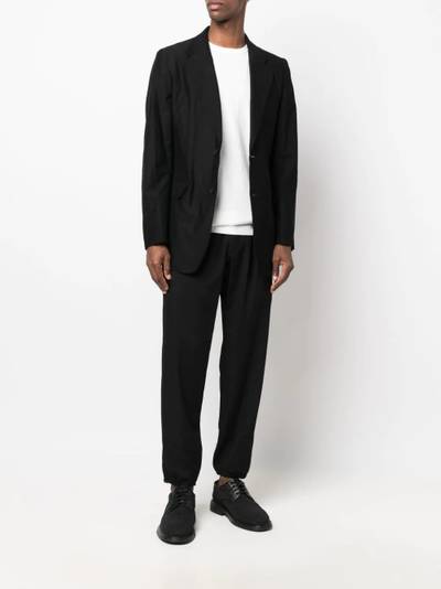 Yohji Yamamoto notched-lapel single-breasted blazer outlook